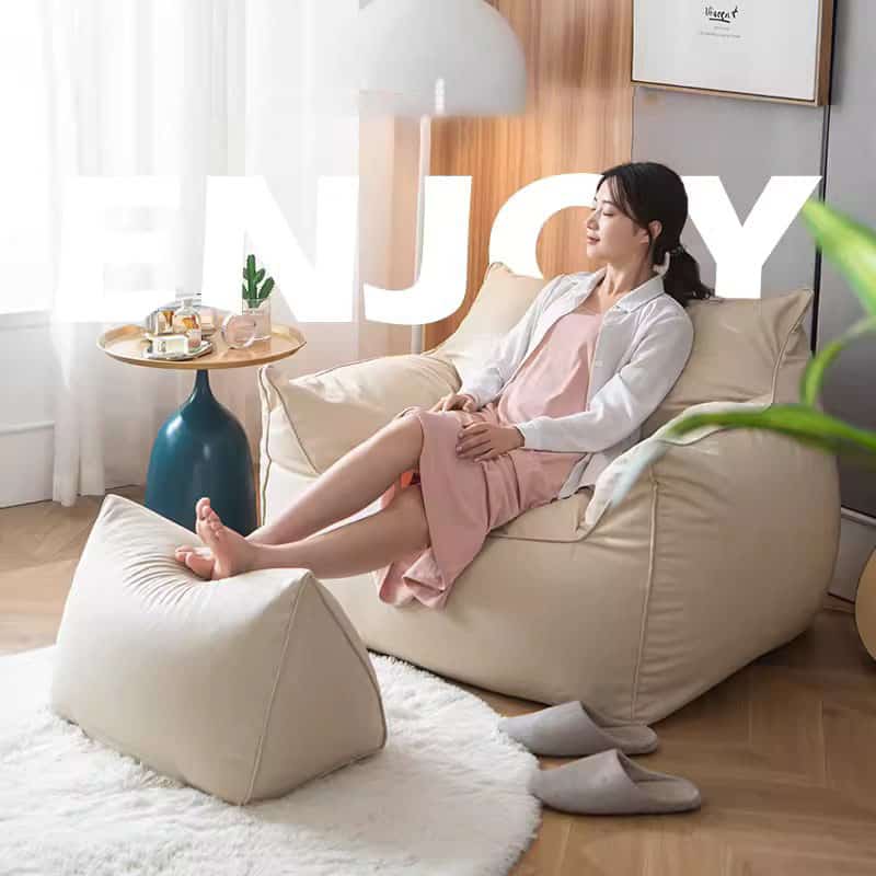 Ghế sofa lười màu trắng thư giãn tốt