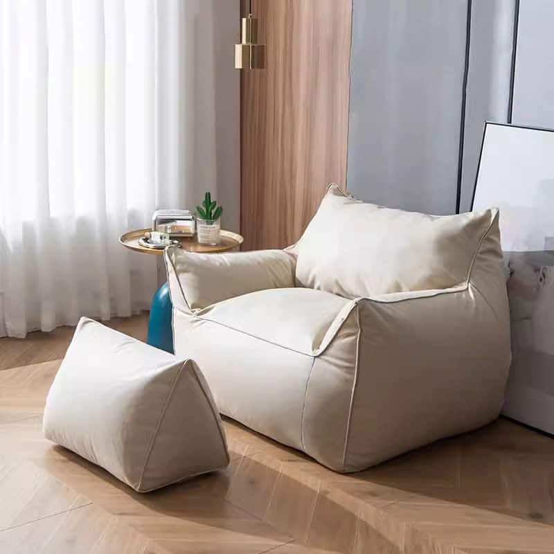 Ghế sofa lười màu trắng thiết kế đơn giản