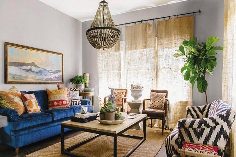 Phối sofa hiện đại với phong cách bohemian