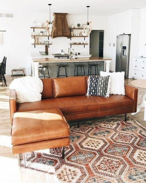 Sofa góc chữ L hiện đại phối phong cách nội thất Boho