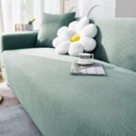 Bọc sofa vải nhung co giãn hoa văn ô vuông HF636D