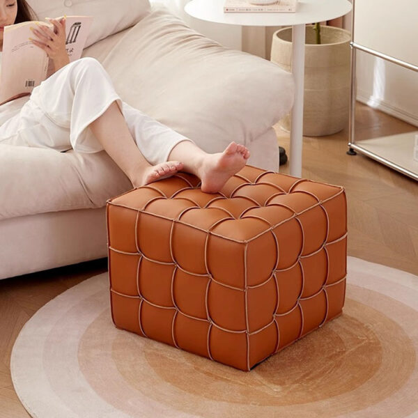 đôn sofa bằng da khối rubik