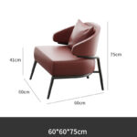 Kích thước ghế bành haines armchair màu đỏ gạch 60x60x75