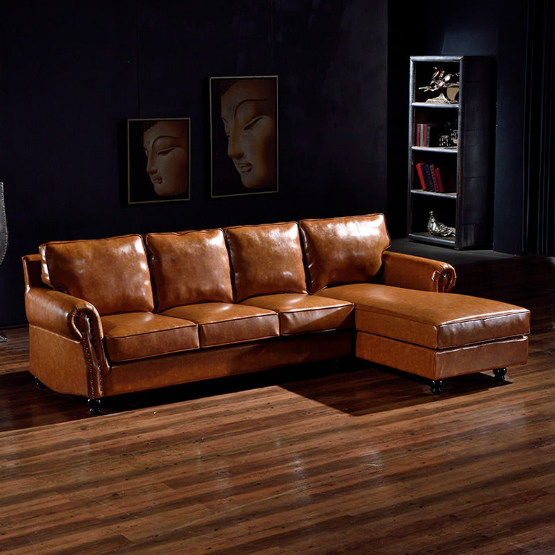 Sofa da chữ L phong cách Industrial ấn tượng FS8312