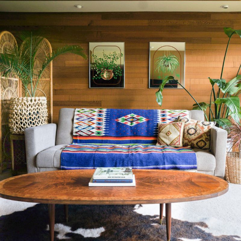 sofa hiện đại phối phong cách Boho độc đáo