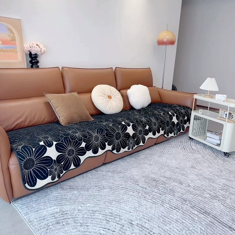 Bọc ghế sofa chống trượt dệt hoa kiểu Pháp QH281