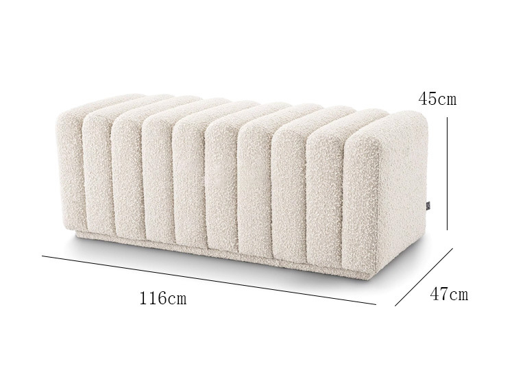 Đôn sofa đuôi giường gợn sóng vải Boucle kiểu Ý FJ846