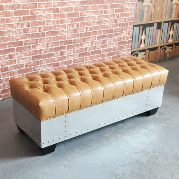 Đôn sofa lối đi bọc da kiểu Mỹ Retro FS2062