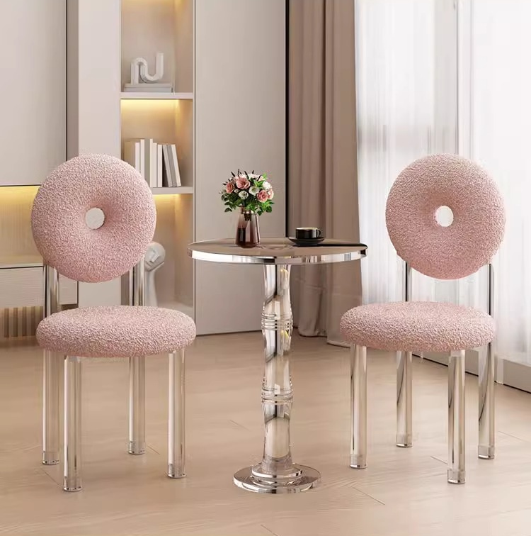 Ghế ăn trong suốt tựa lưng hình Donut ngọt ngào HT334