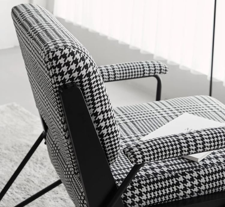 Ghế bành họa tiết houndstooth phong cách NeoClassic EH307