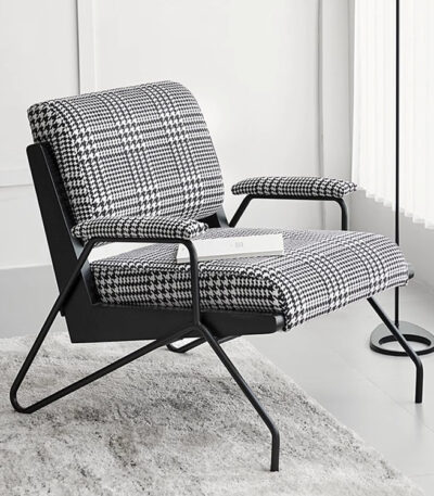 Ghế bành họa tiết houndstooth phong cách NeoClassic EH307