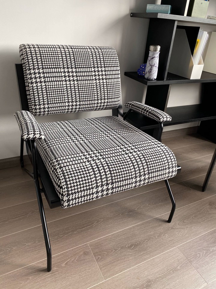 Ghế bành họa tiết houndstooth phong cách NeoClassic EH307