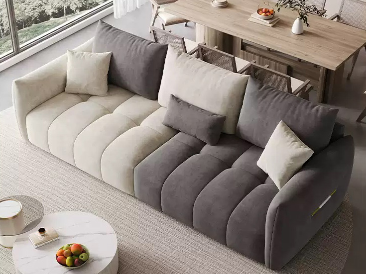 Mẫu ghế sofa da lộn cao cấp 