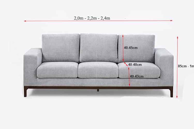 Mẫu kích thước sofa văng phòng ngủ 2 chỗ ngồi