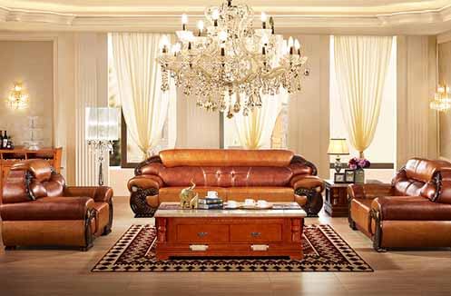 Sofa da bò nhập khẩu phong cách tân cổ điển