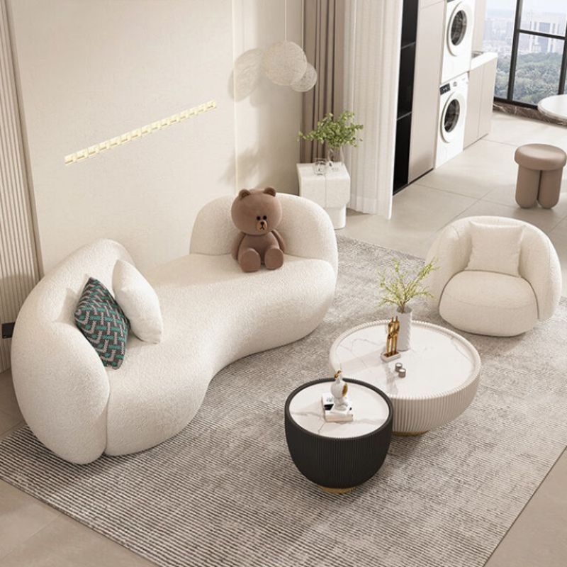 Sofa hiện đại kiểu dáng độc đáo kết hợp tường màu trắng đẹp mắt