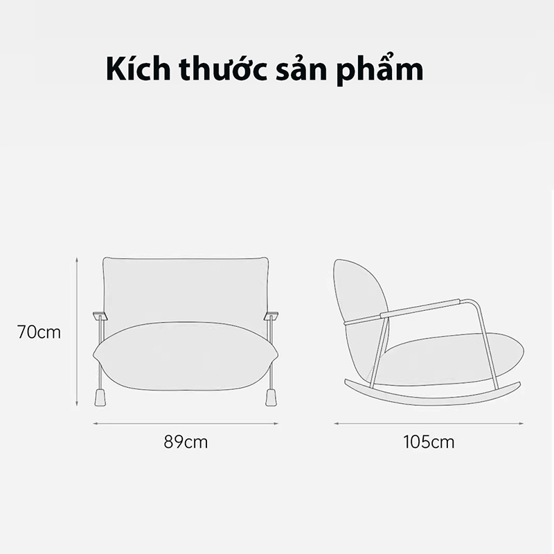 Sofa lười bập bênh thư giãn phong cách Bắc Âu HT787