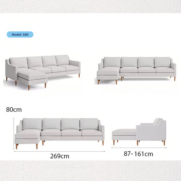 Kích thước sofa góc phòng khách phổ biến 