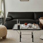 Bàn vuông sofa mặt thủy tinh Bắc Âu sang trọng HT7199