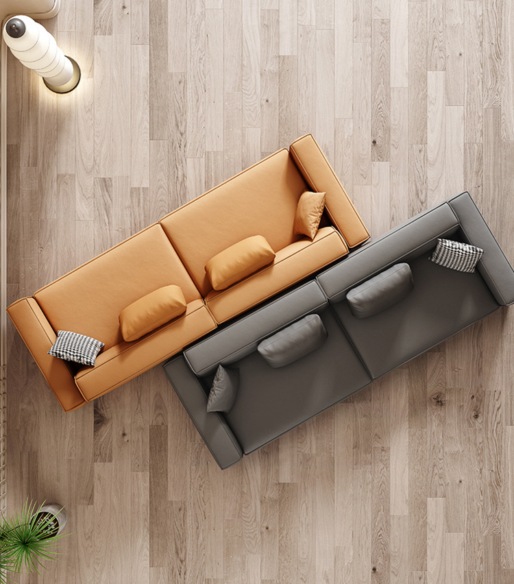 Sofa băng da decor văn phòng sang trọng SKM131