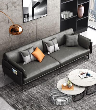 Sofa bọc da sang trọng trang trí văn phòng SKM111