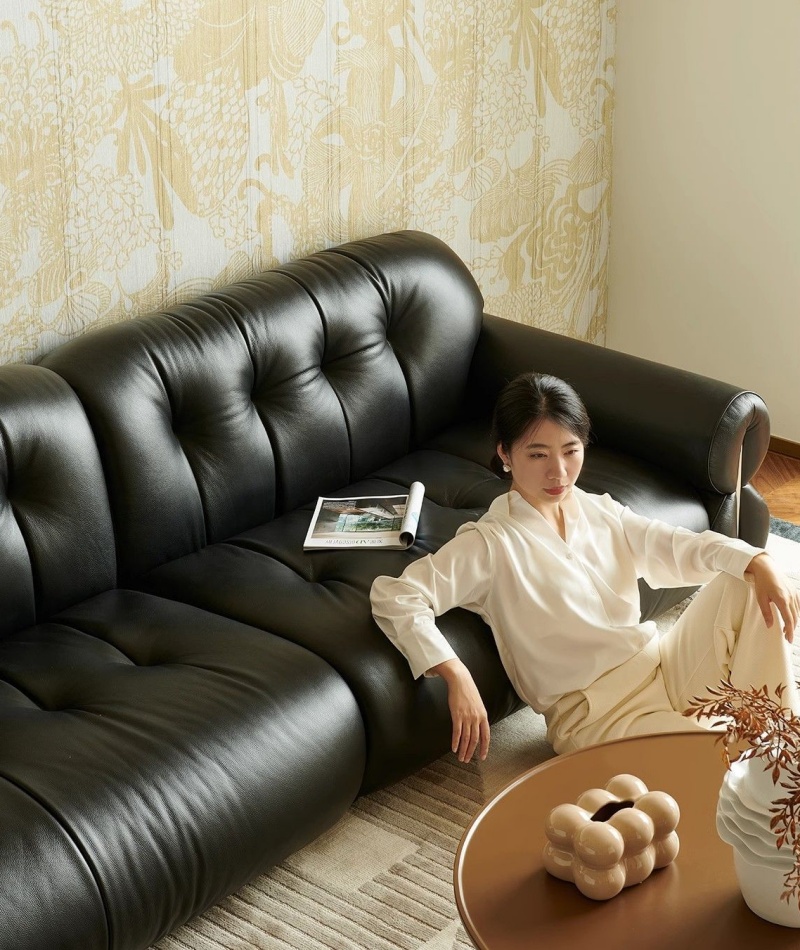 Sofa da kiểu Ý tối giản sang trọng SNX942