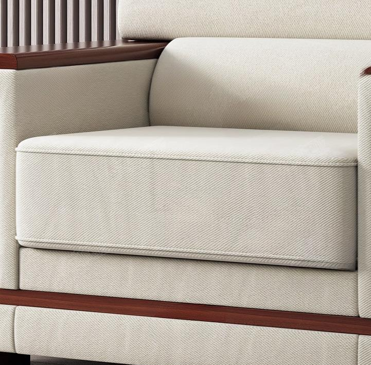 Sofa đơn bọc vải ốp gỗ sang trọng SKM454