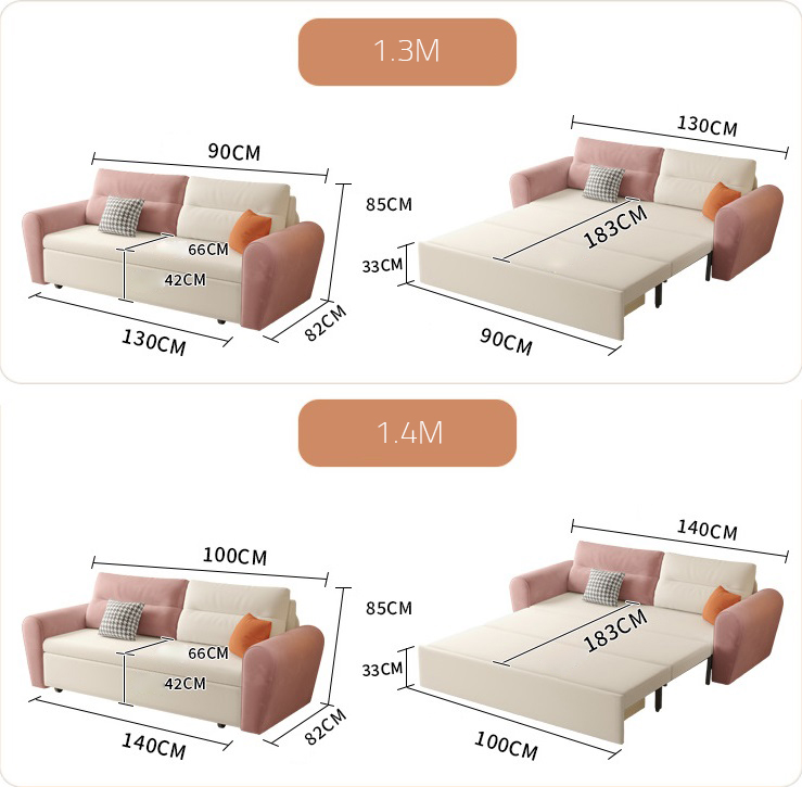 Sofa giường kéo cao cấp phối màu sáng tạo JES316