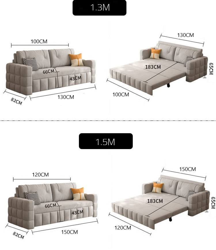 Sofa giường kéo đa năng tích hợp lưu trữ JES857