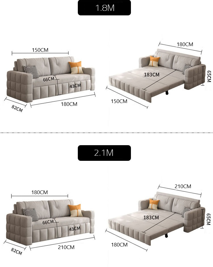 Sofa giường kéo đa năng tích hợp lưu trữ JES857