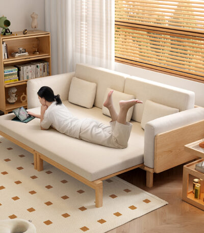 Sofa giường nằm khung gỗ sang trọng FS1882