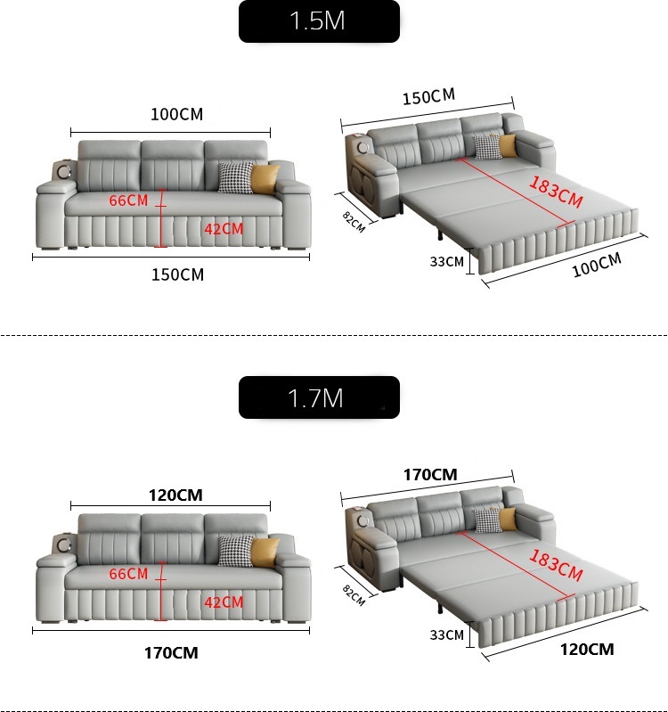 Sofa giường thông minh tiện lợi cao cấp JES856