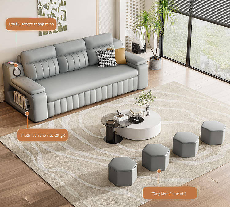 Sofa giường thông minh tiện lợi cao cấp JES856