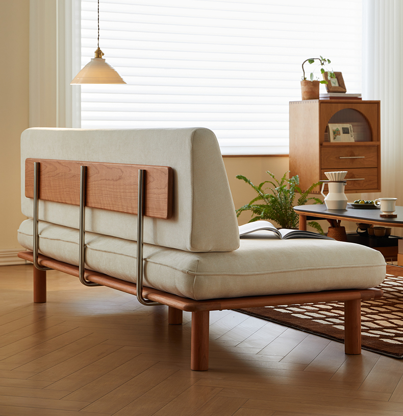 Sofa gỗ đệm vải phong cách Minimalist FQ3577