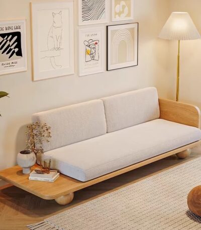 Sofa gỗ đệm vải phong cách Nhật FQ0428