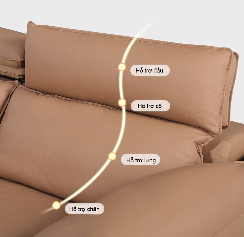 Sofa góc L bọc da tay vịn gập sang trọng FQH625