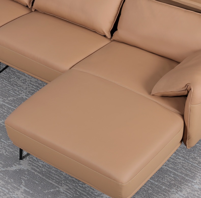 Sofa góc L bọc da tay vịn gập sang trọng FQH625