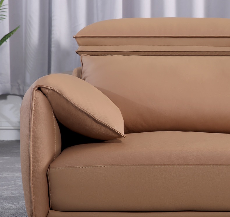 Sofa góc L bọc da tay vịn gập sang trọng FQH625