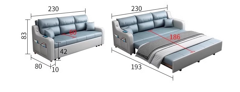 Sofa kết hợp giường kéo cao cấp nhiều màu JES395