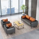 Sofa văn phòng bọc da sang trọng hiện đại SKM262