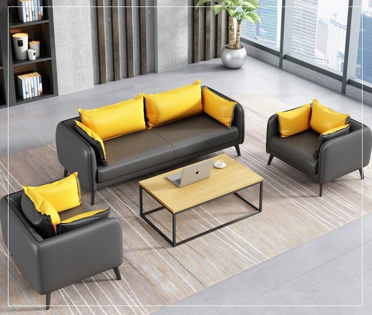 Sofa văn phòng bọc da sang trọng hiện đại SKM262