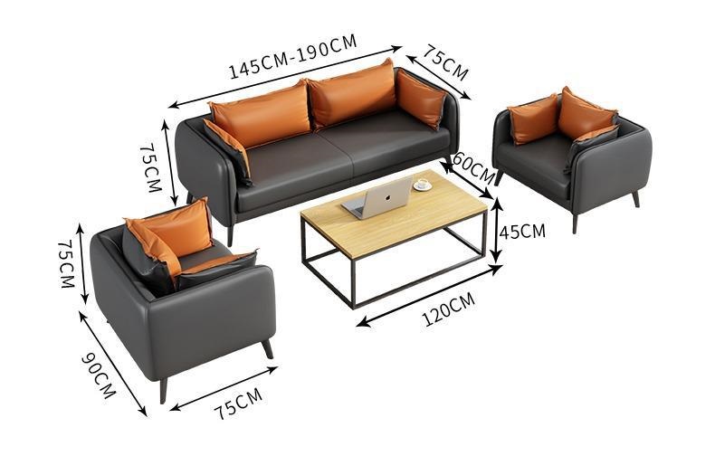 Sofa văn phòng bọc da sang trọng hiện đại SKM262