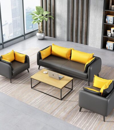 Sofa văn phòng bọc da sang trọng hiện đại SKM262