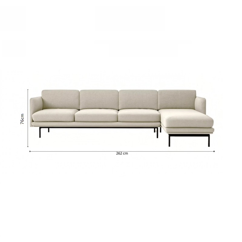 Sofa văng bọc vải lanh màu be hiện đại cao cấp S118