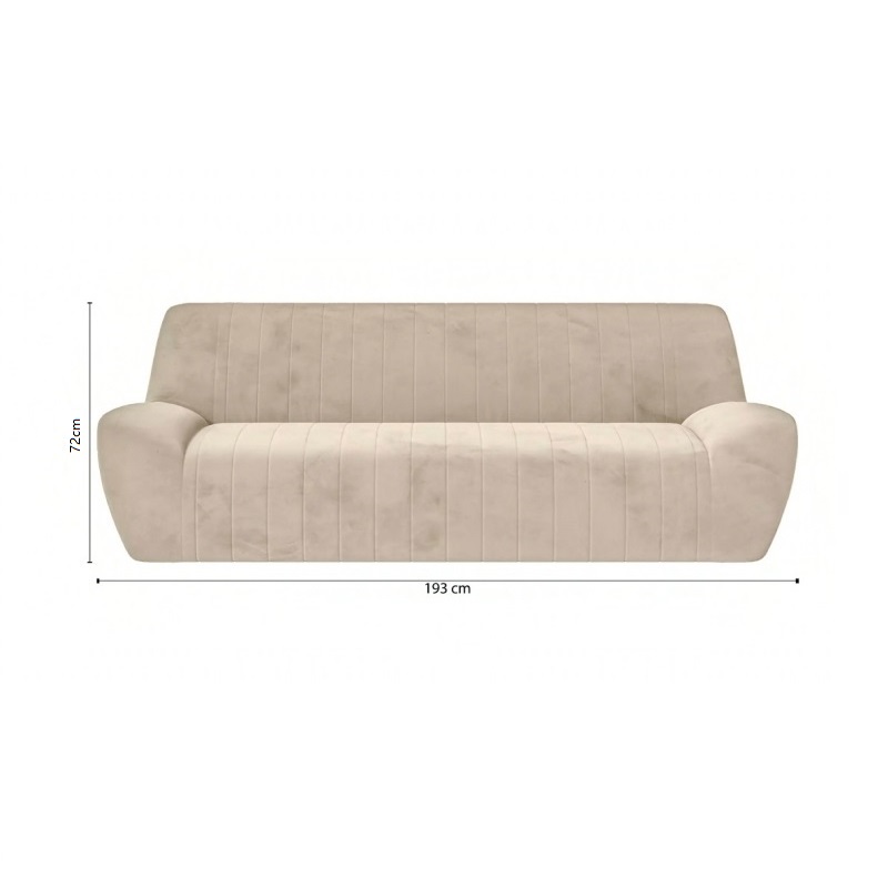 Sofa văng bọc vải nhung màu be mềm mại S119