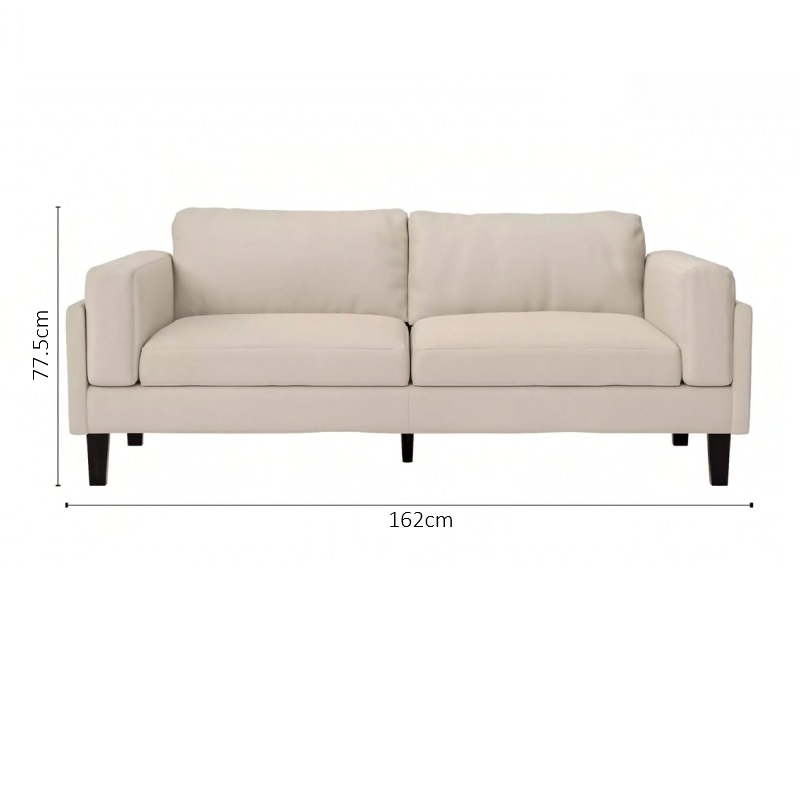 Sofa văng da màu be thanh lịch S102