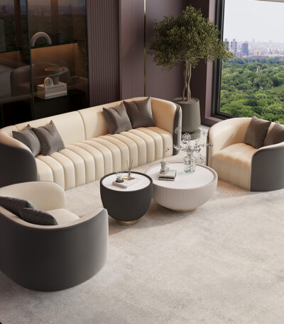 Sofa văng da trang trí văn phòng ấn tượng FQ2246