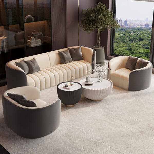 Sofa văng da trang trí văn phòng ấn tượng FQ2246