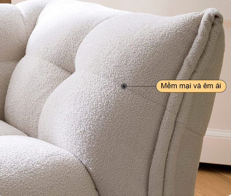 Sofa văng vải lông cừu decor Marshmallow FQ0195