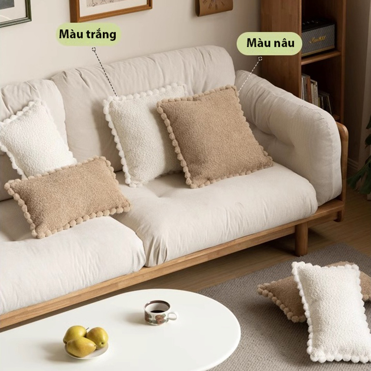 Gối sofa thư giãn vải lông cừu êm ái YHM479